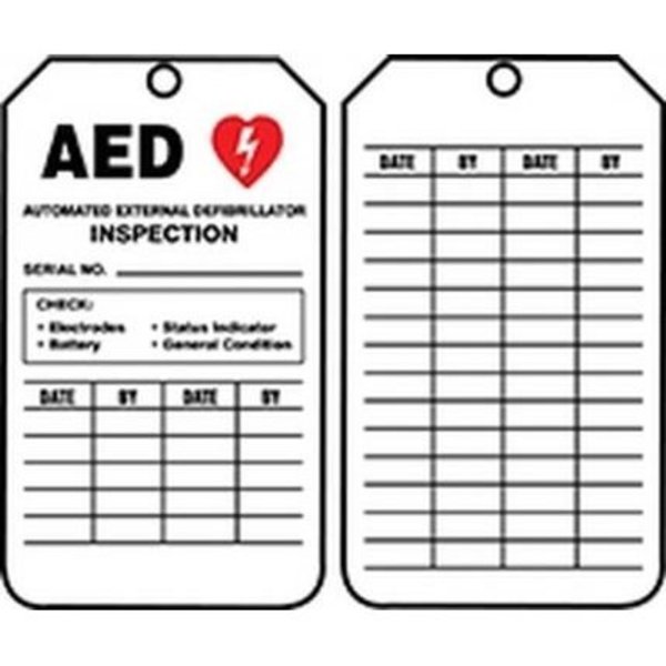Accuform AED STATUS SAFETY TAG AUTOMATIC TRS345CTP TRS345CTP